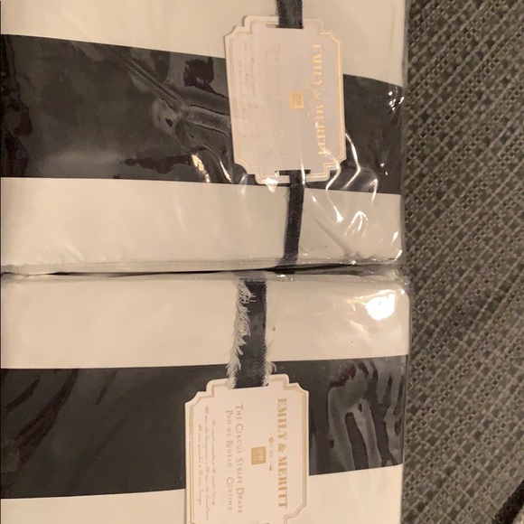 PB Teen Emily & Meritt black/white drapes 63” - Picture 2 of 4